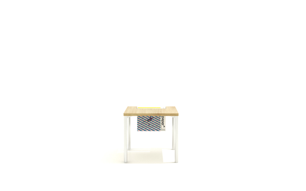 mesa lateral clip com revisteiro