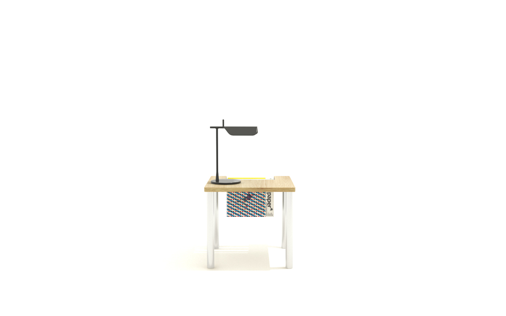 mesa lateral uni inox com revisteiro