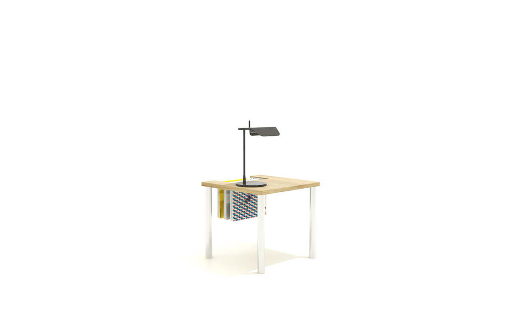 mesa lateral uni inox com revisteiro